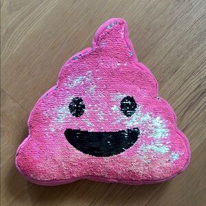 Justice Pink Sequin Emoji Pillow